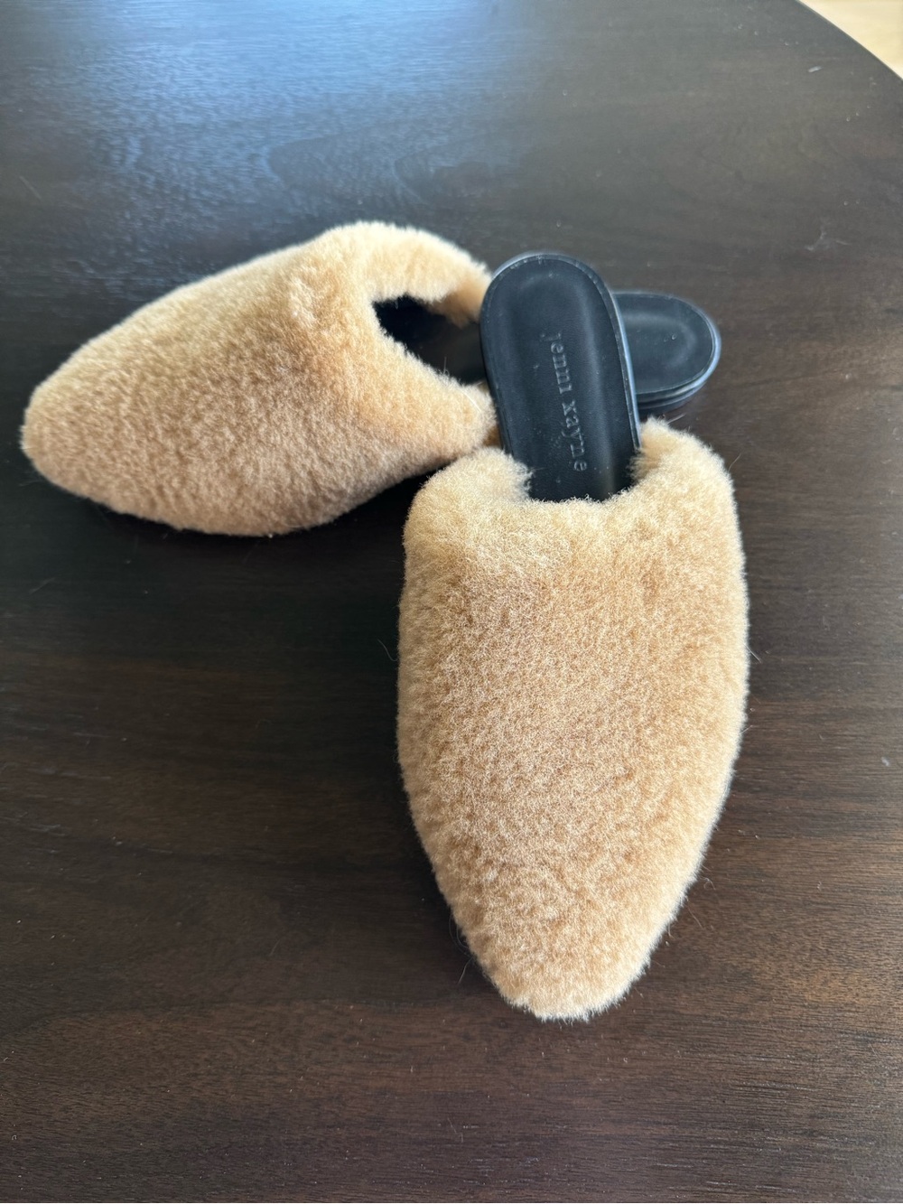 Cozy Faux-Shearling Mules - Camel